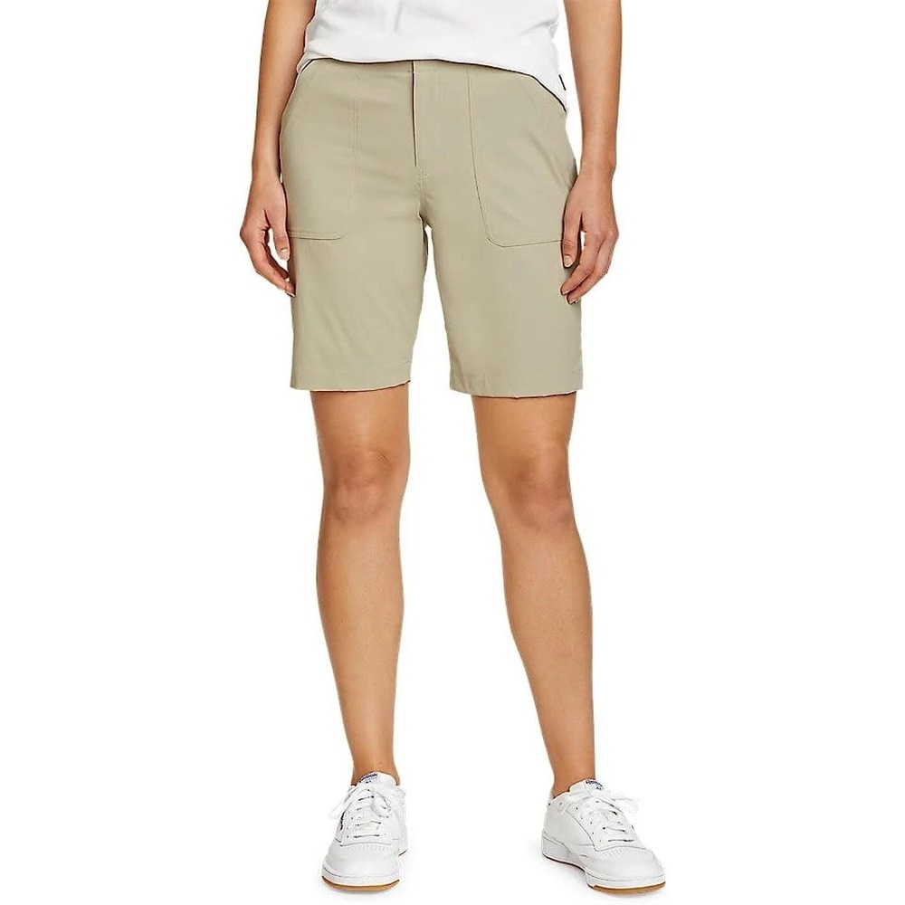 Eddie Bauer Horizon Bermuda Shorts Khaki Colored Tan Women's Size 14 Outdoor - Picture 1 of 15